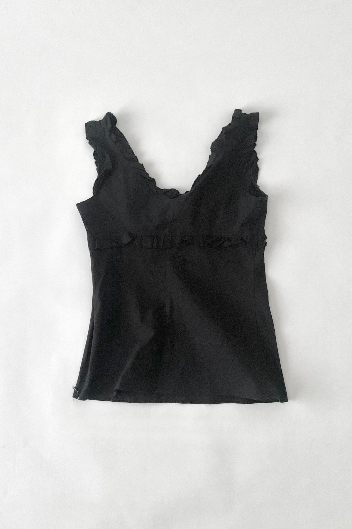 Burberry black frill camisole
