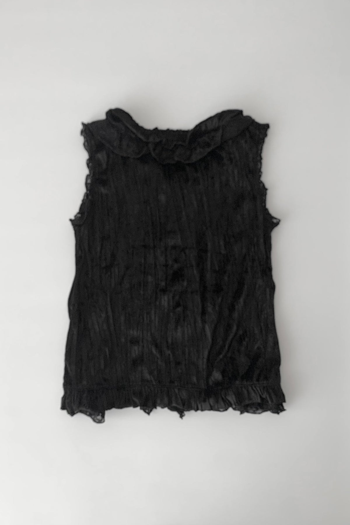 black velours frill vest