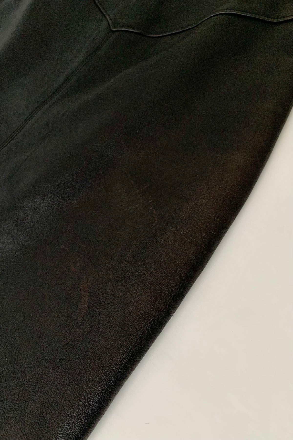 dark brown vintage leather skirt