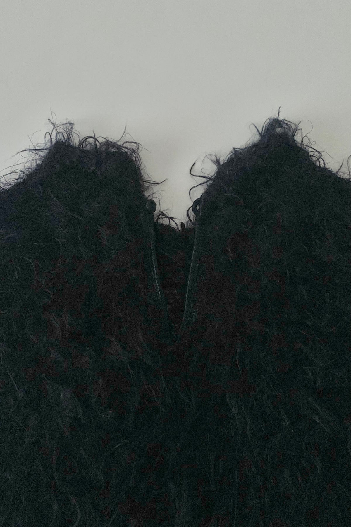 dark purple mohair fur vest