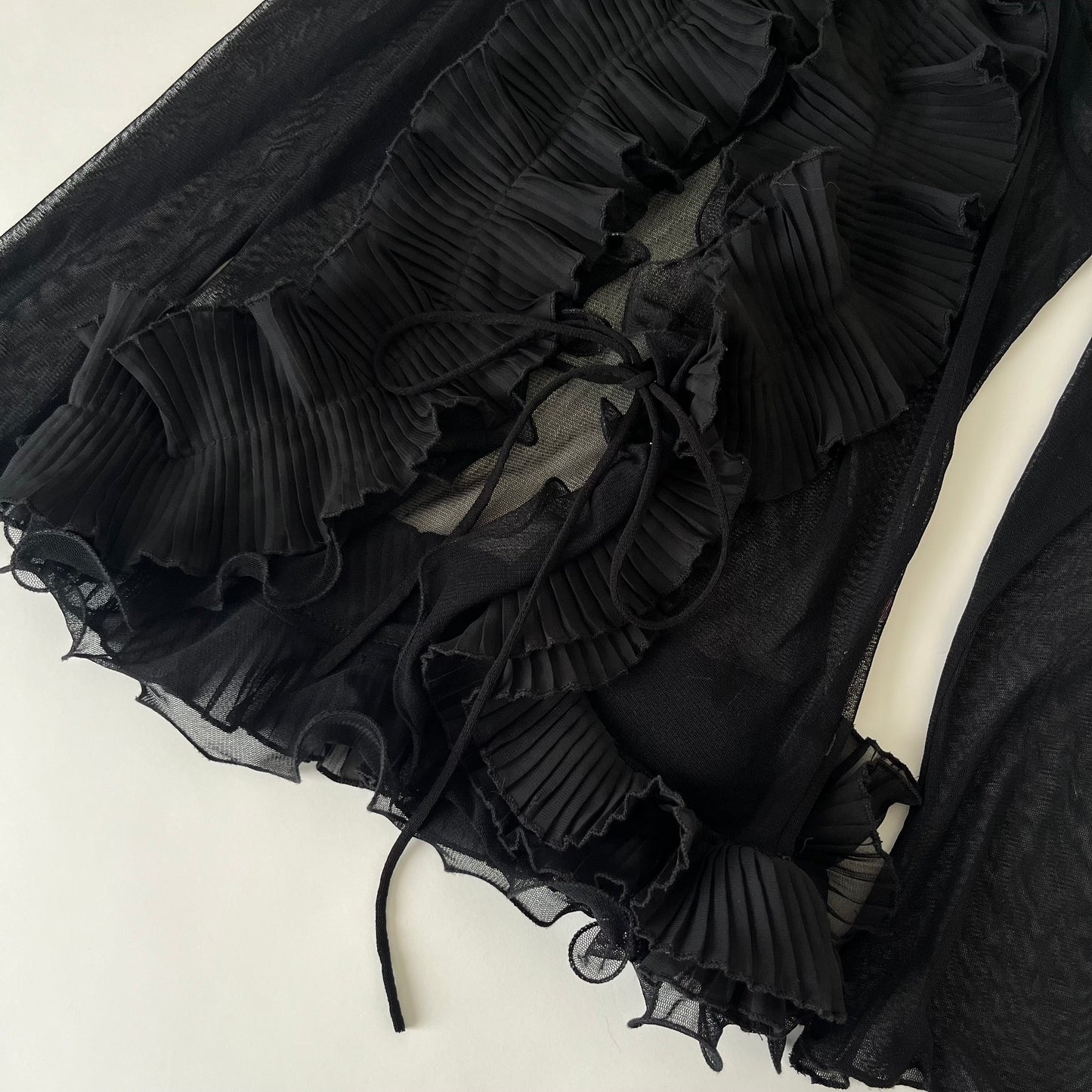 black tulle frill cardigan