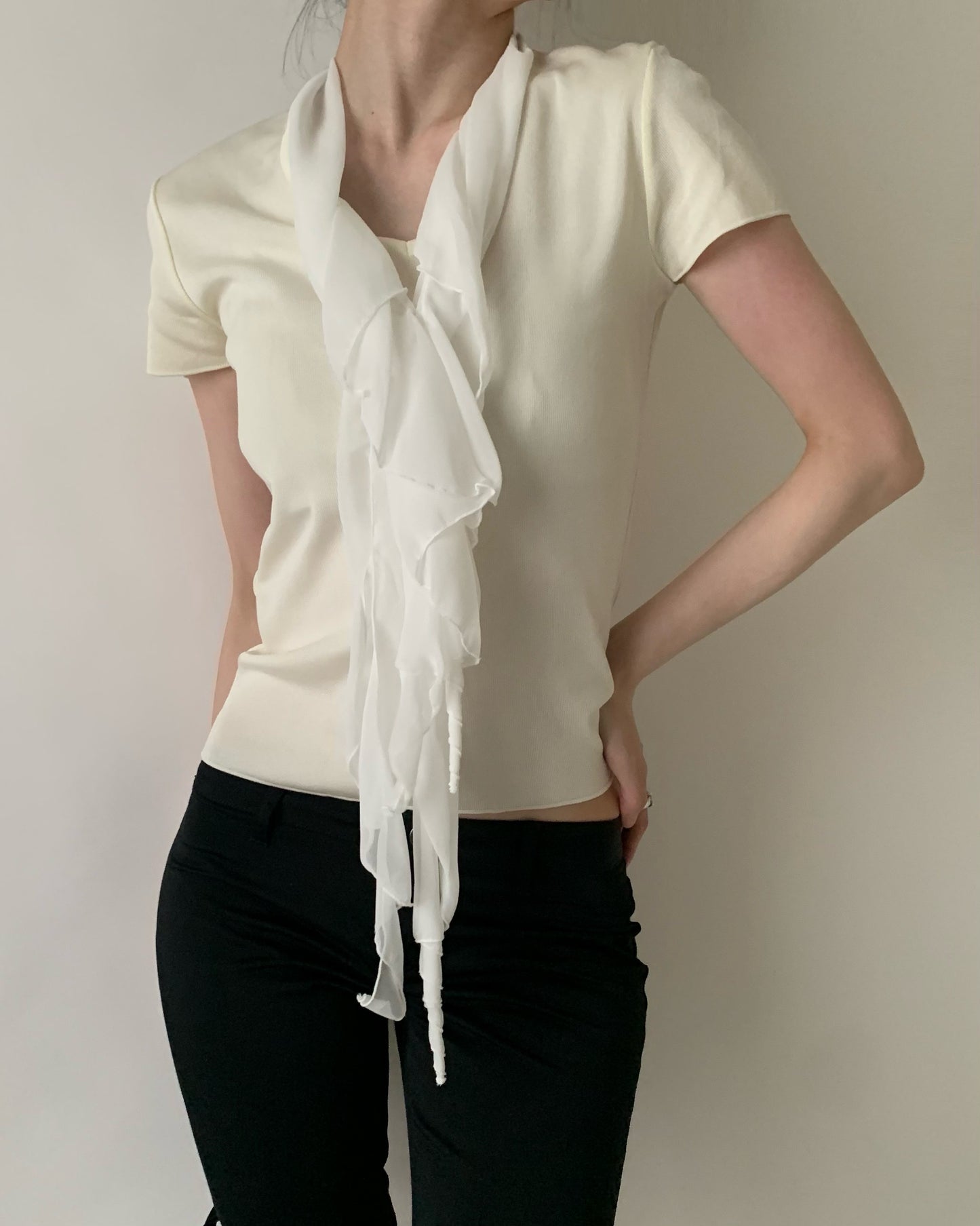 ivory frill design tops