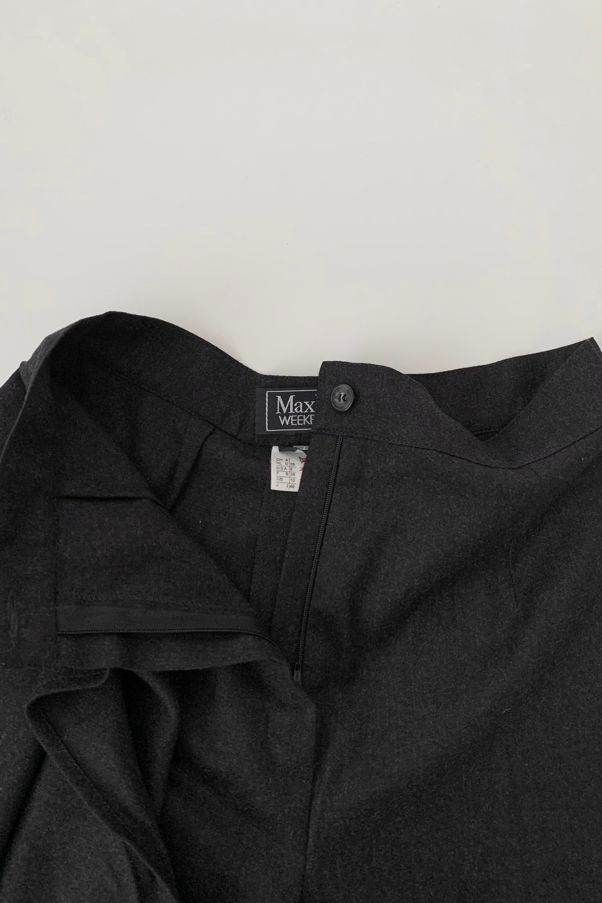 MaxMara dark gray wrap wool pants