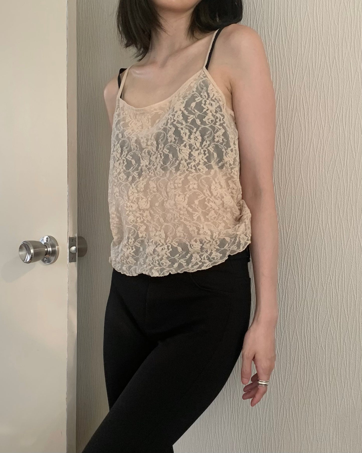 DKNY pink lace lingerie tops