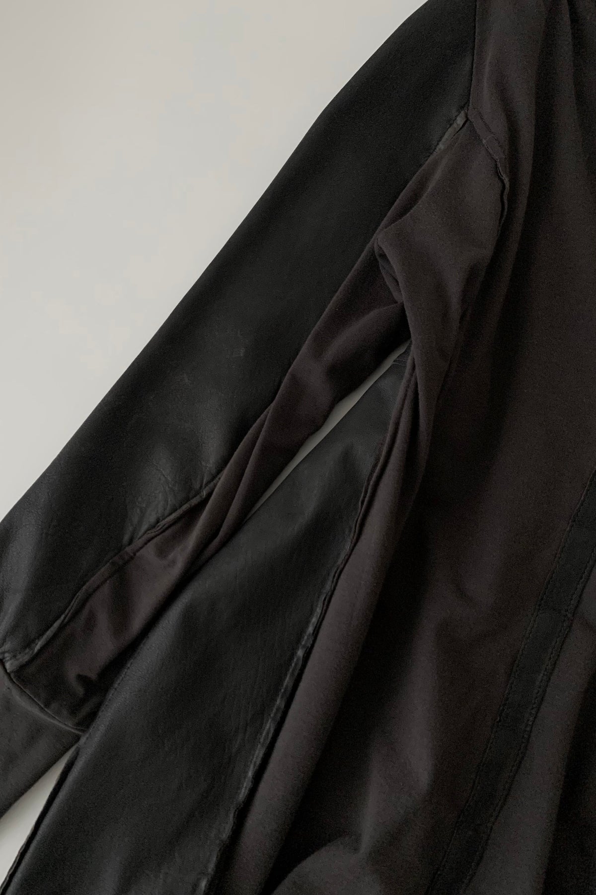 Italy dark gray leather docking coat