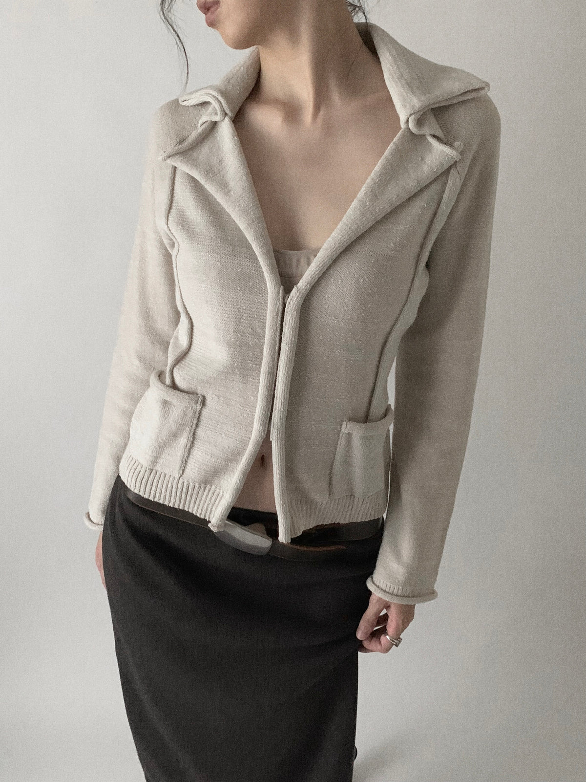 graige tweed knit jacket