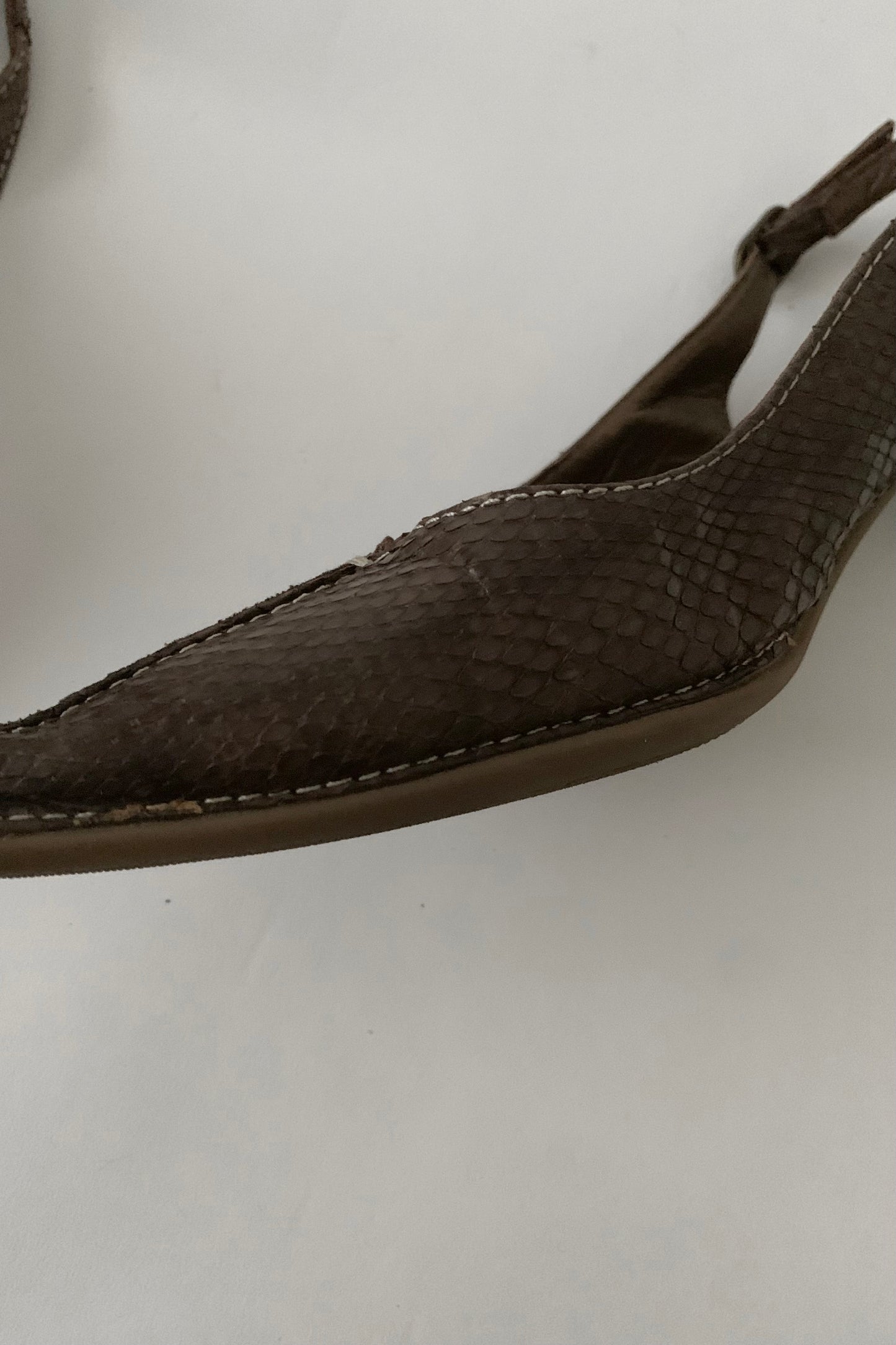 brown leather mule