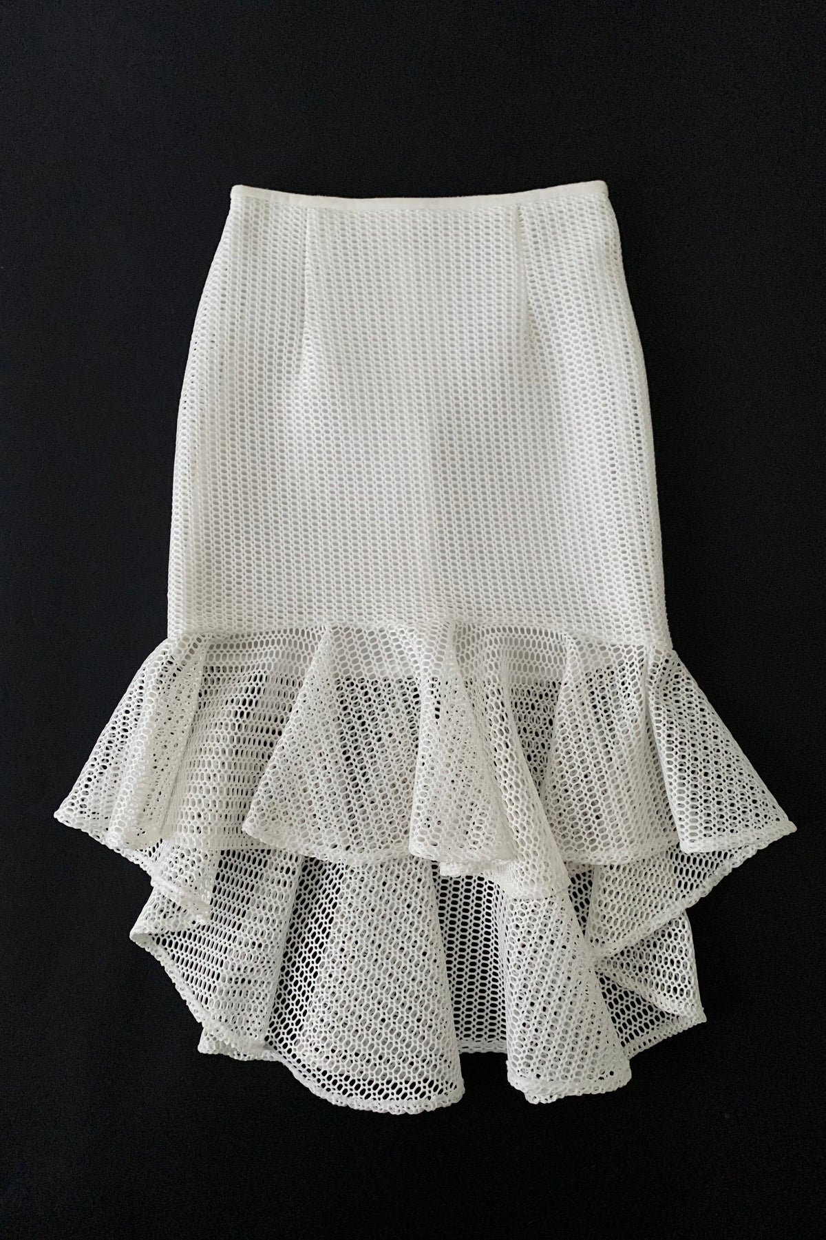 white mesh mermaid skirt