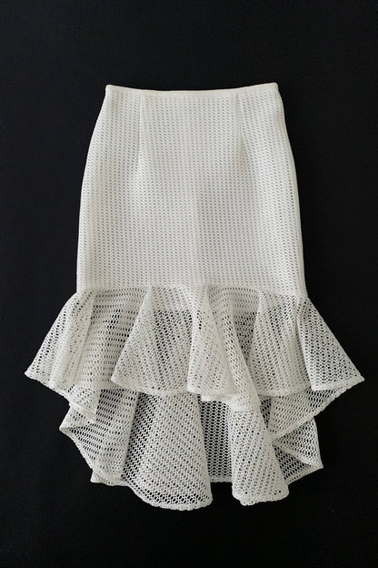 white mesh mermaid skirt