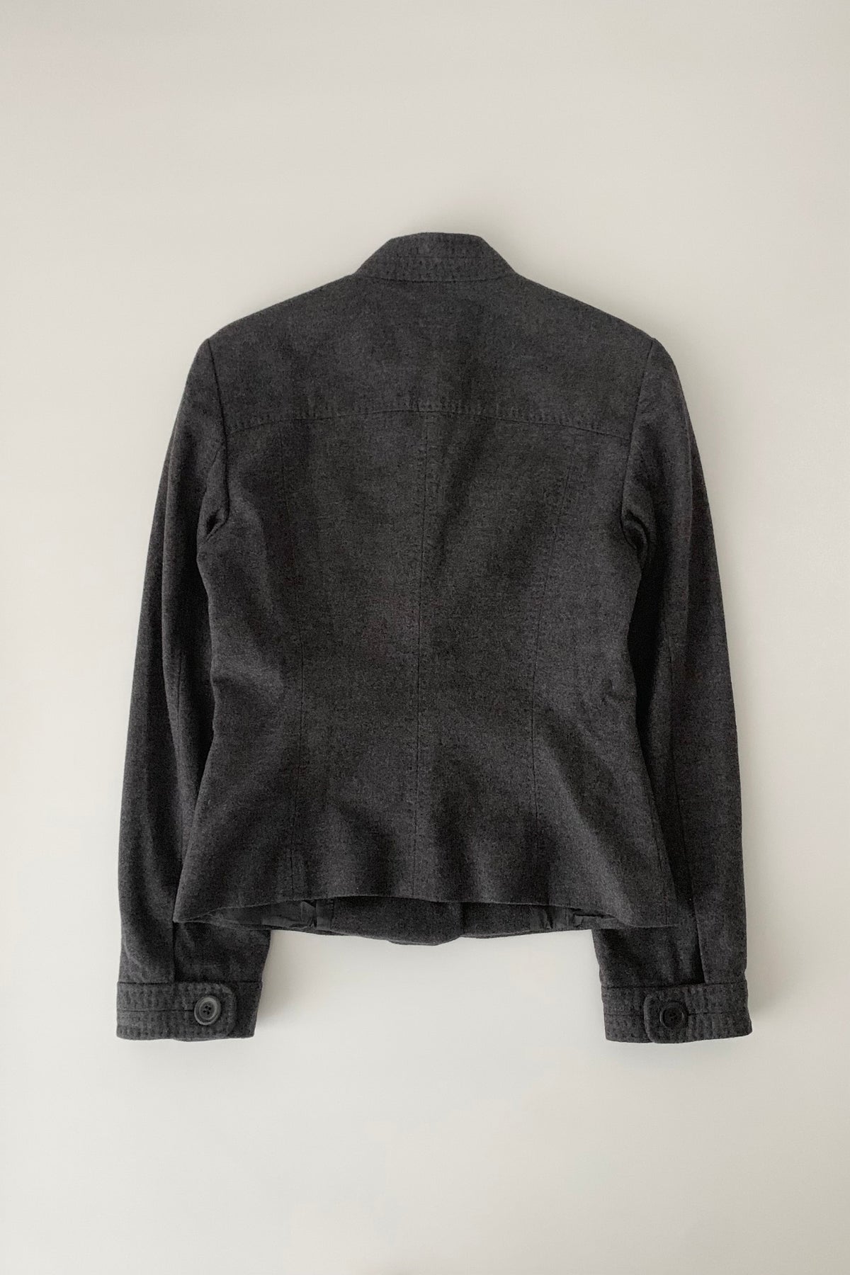 dark gray buttons design wool jacket