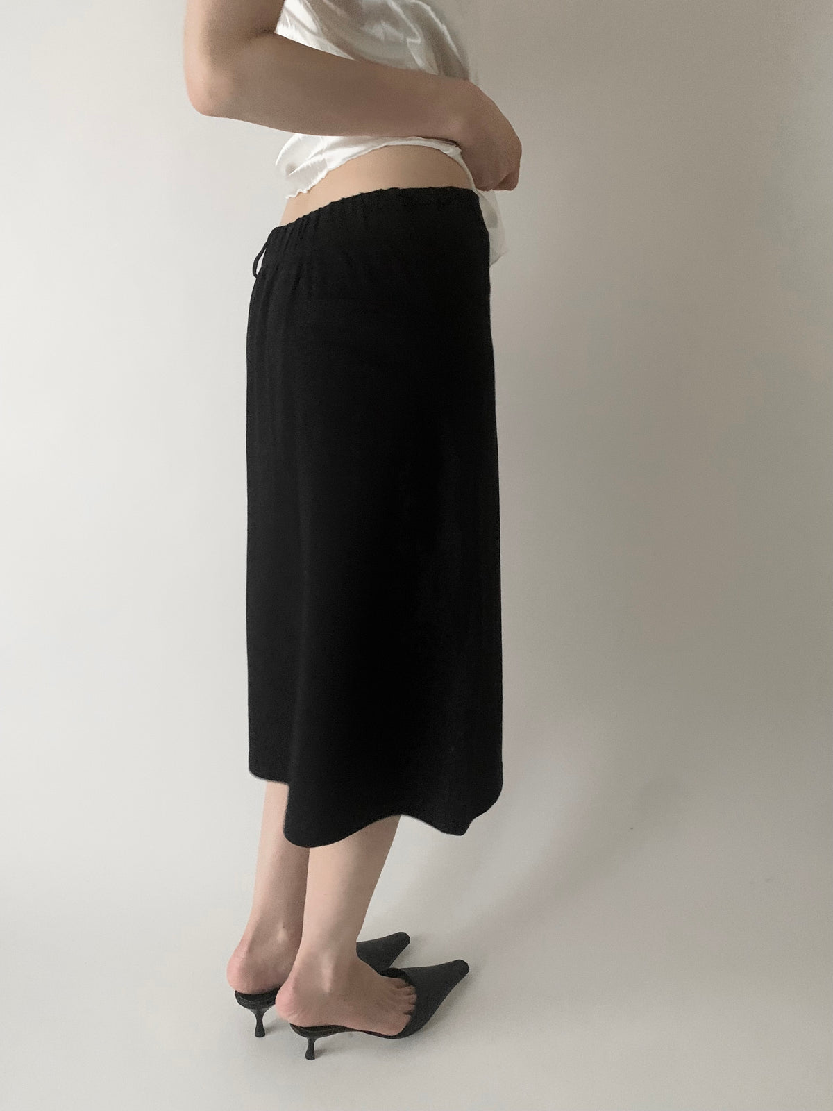 agnes b. black pocket cotton skirt