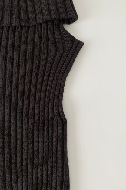 Italy dark brown high neck vest