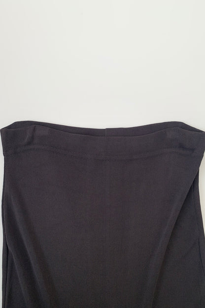 Italy charcoal gray knit long skirt