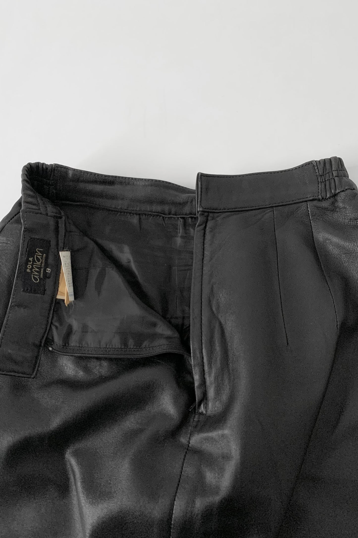 dark brown vintage leather skirt