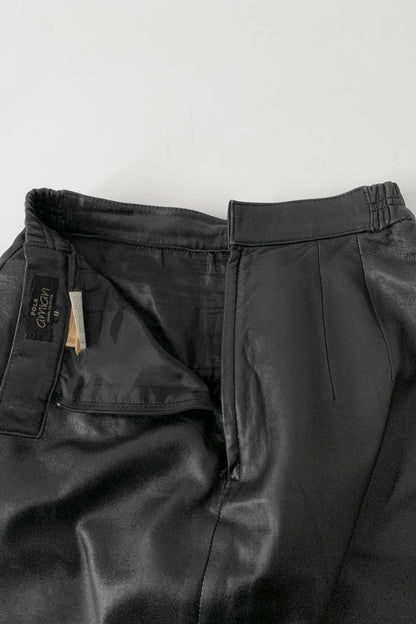 dark brown vintage leather skirt