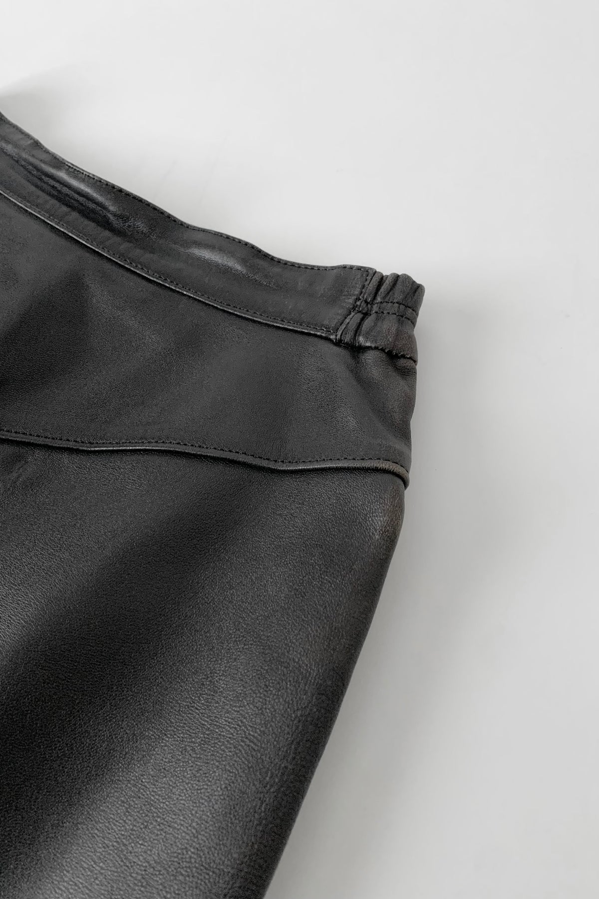 dark brown vintage leather skirt