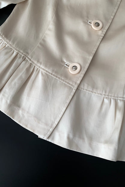 courreges cream satin short jacket