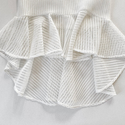 white mesh mermaid skirt