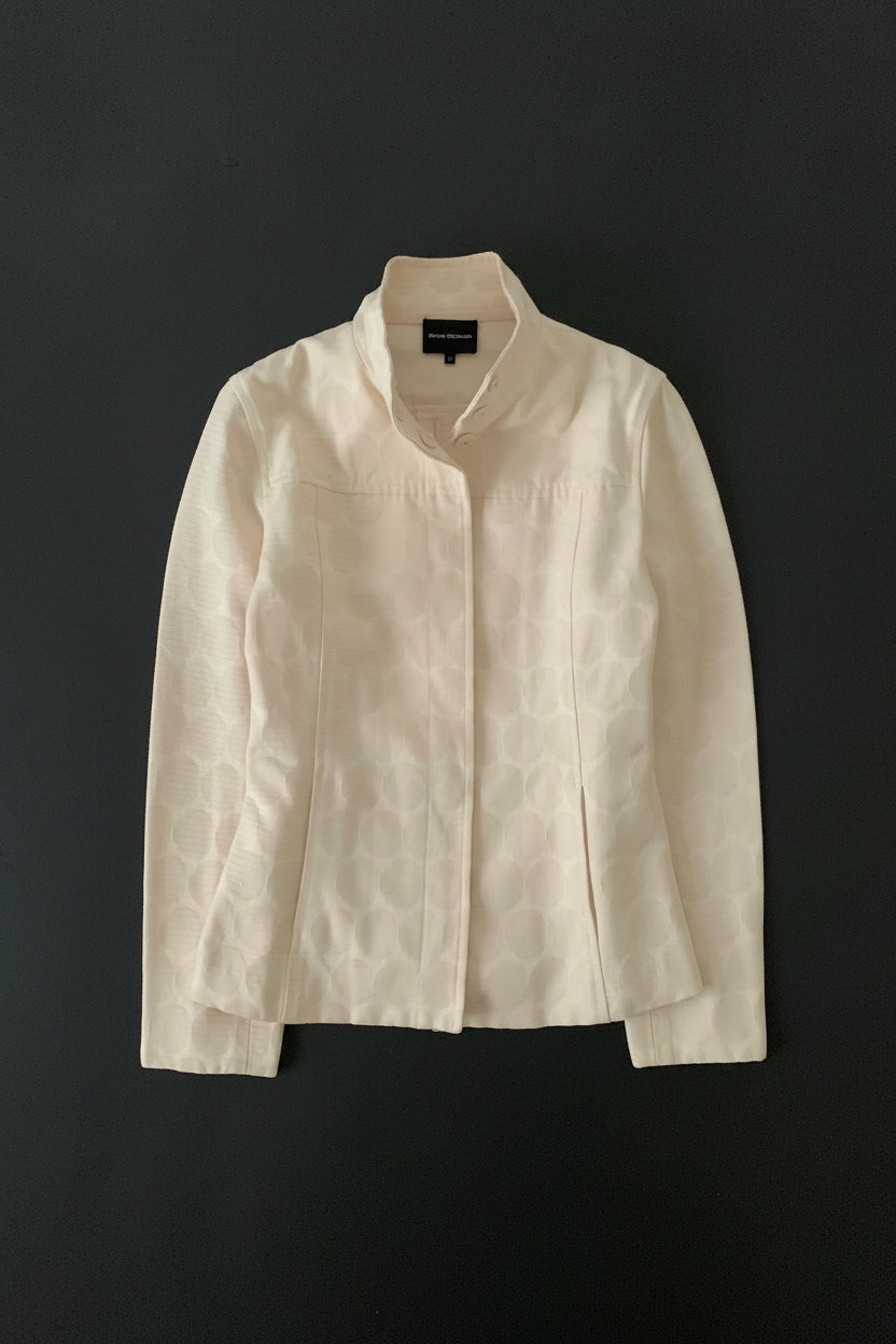 pale beige dot high neck jacket