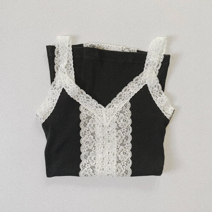 bi-color lace camisole