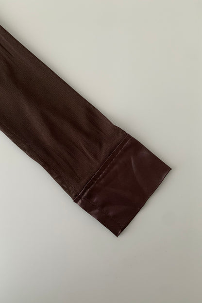 brown sheer & satin light jacket