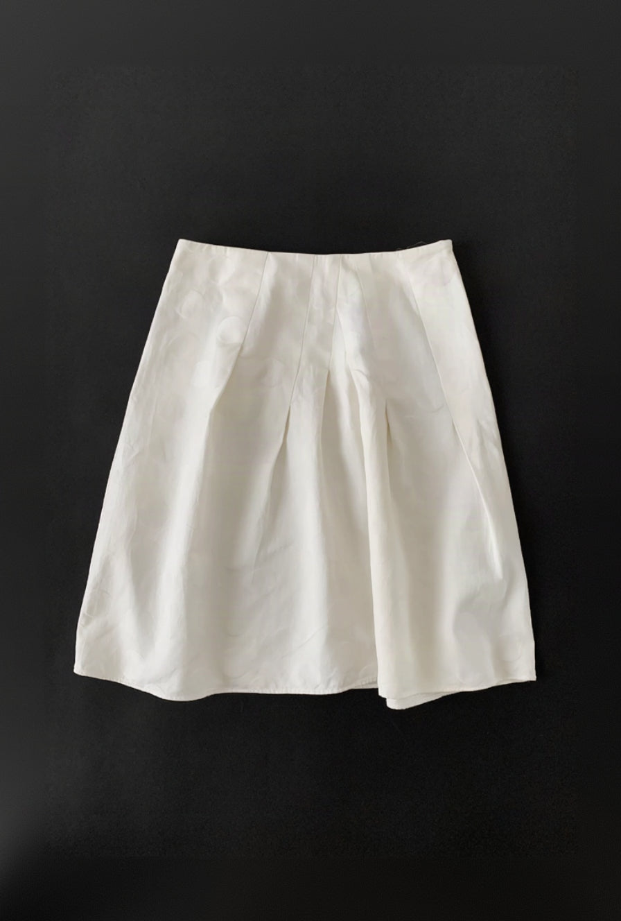 Italy white dot flare skirt