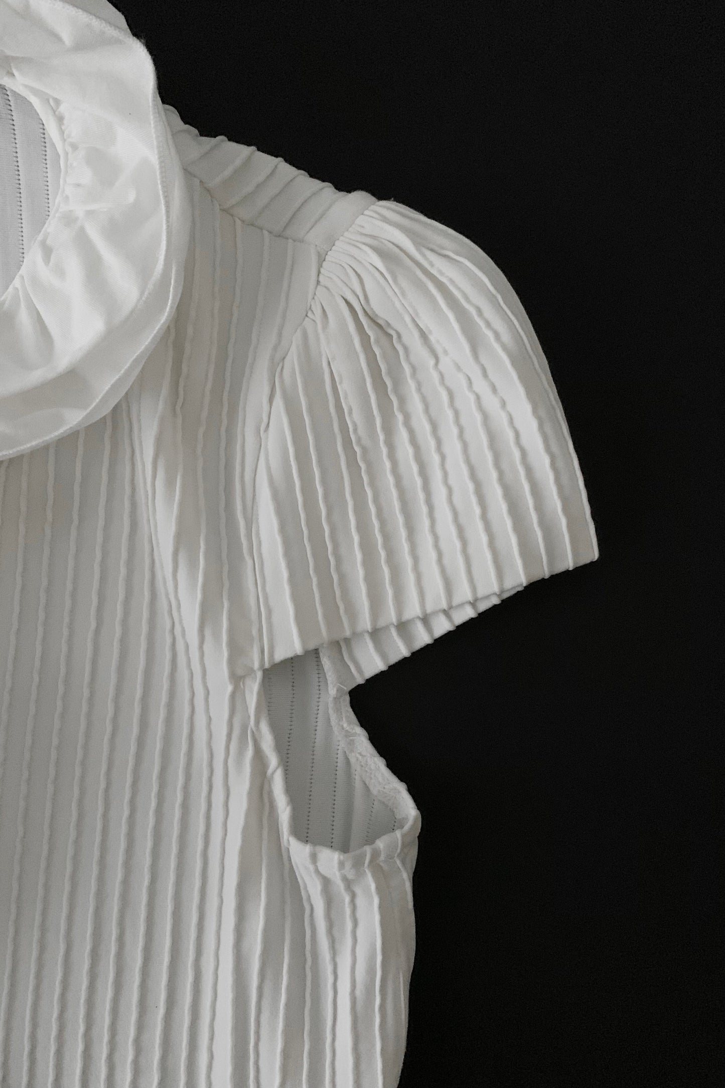 white frill stripe shirt blouse