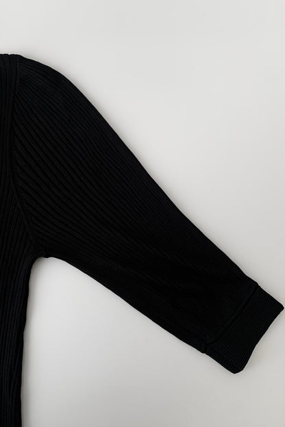 black rib tie design tops