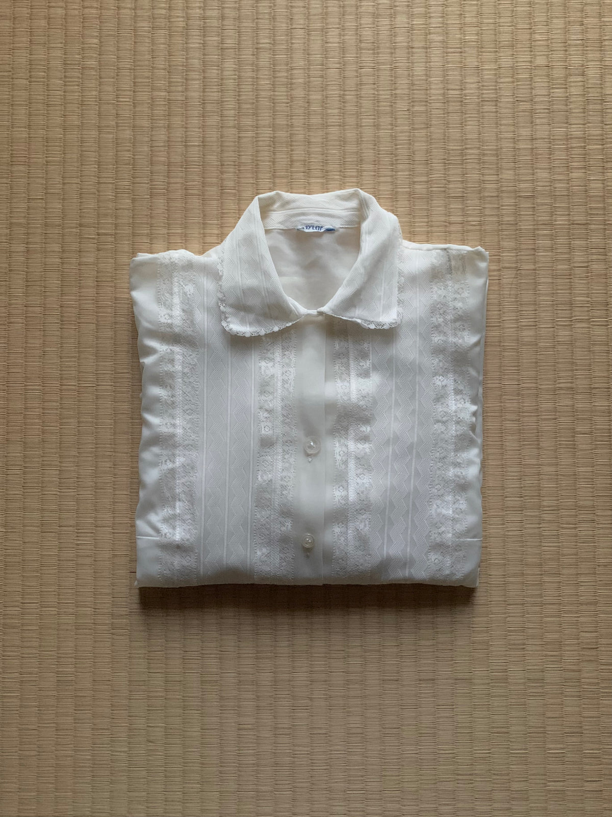 white multi buttons sheer chiffon  blouse