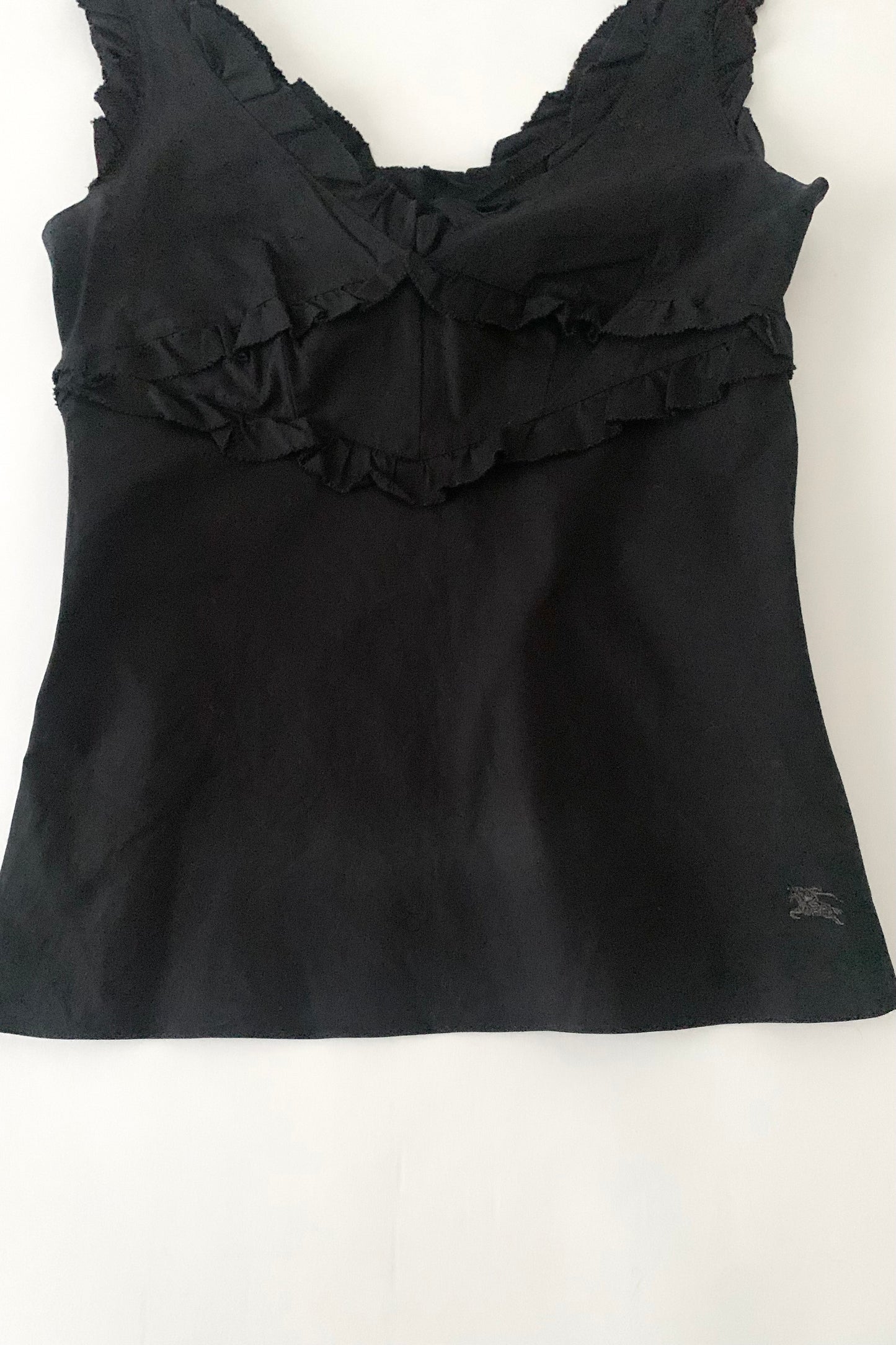 Burberry black frill camisole
