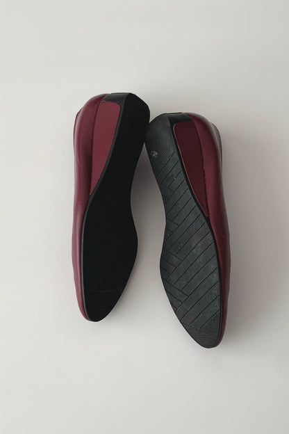 YSL bordeaux leather pumps