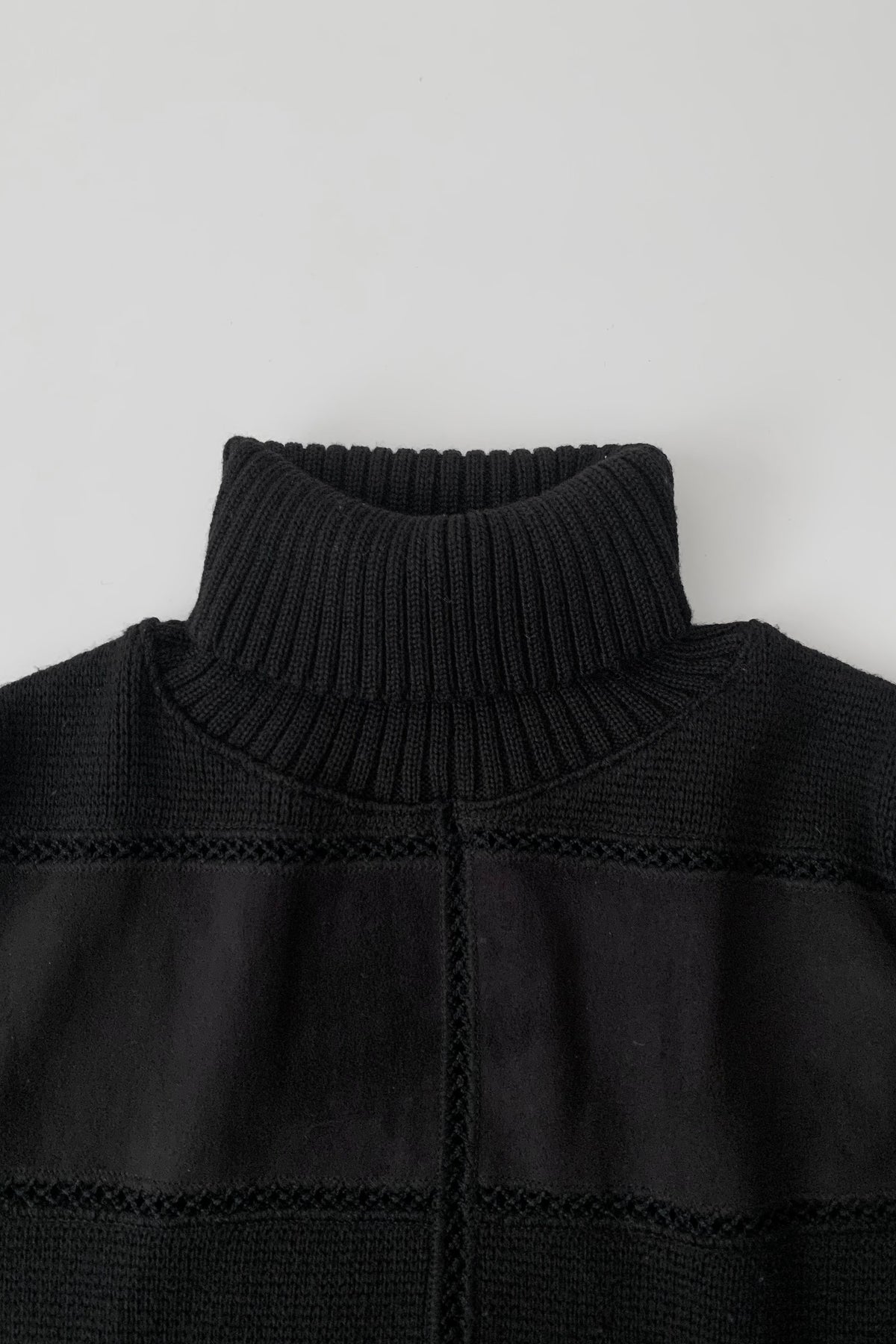 Italy black suède crochet tops