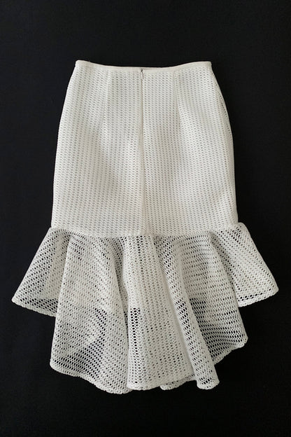 white mesh mermaid skirt
