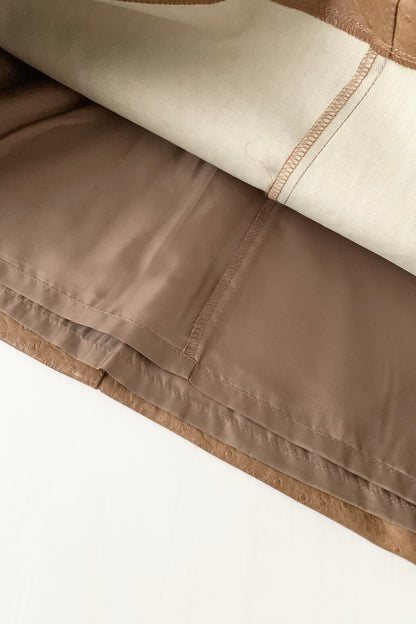 camel brown fake leather skirt