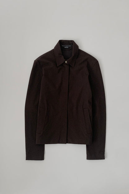 dark brown zip light jacket