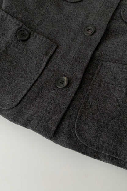 dark gray buttons design wool jacket