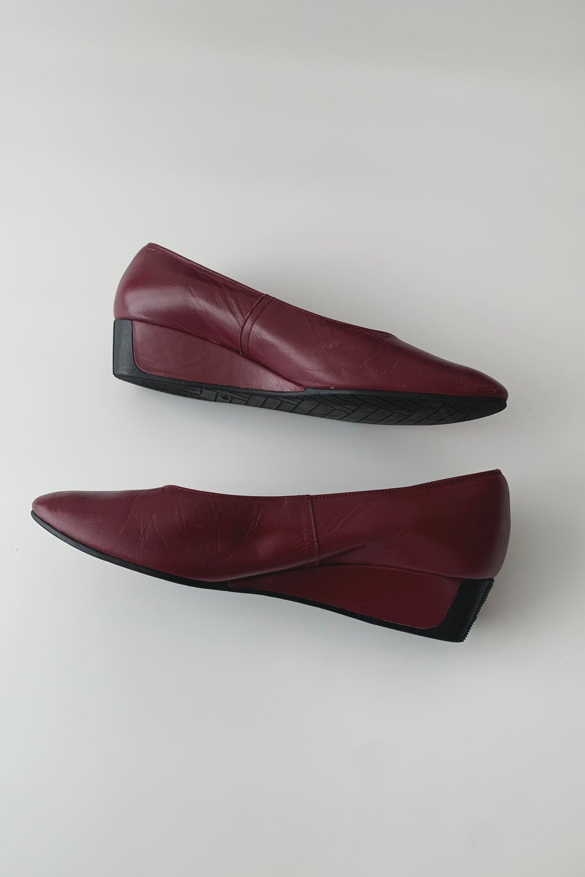 YSL bordeaux leather pumps