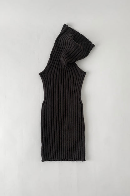 Italy dark brown high neck vest