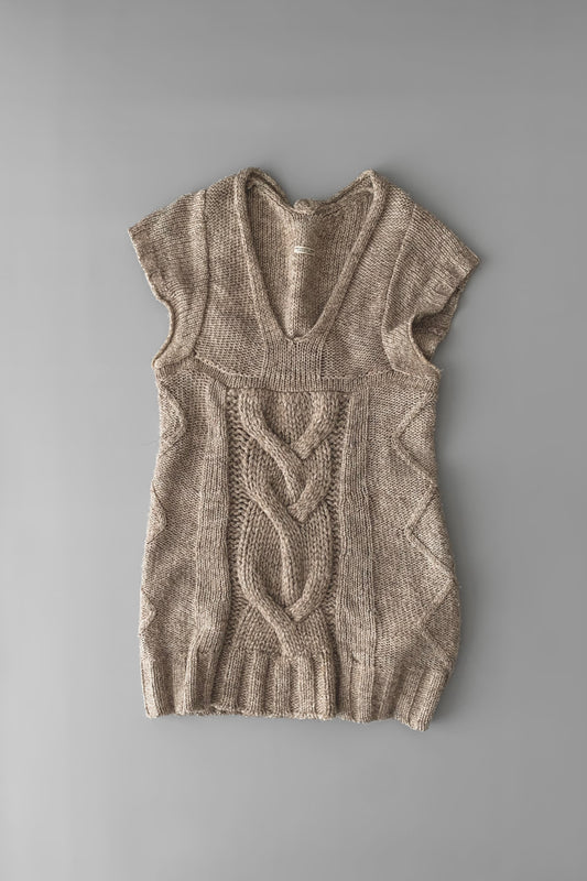 light brown low gauge knit dress