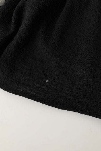 black waist mark wool blouse