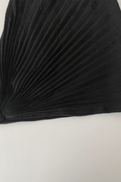 Italy black diagona pleats asymmetry skirt