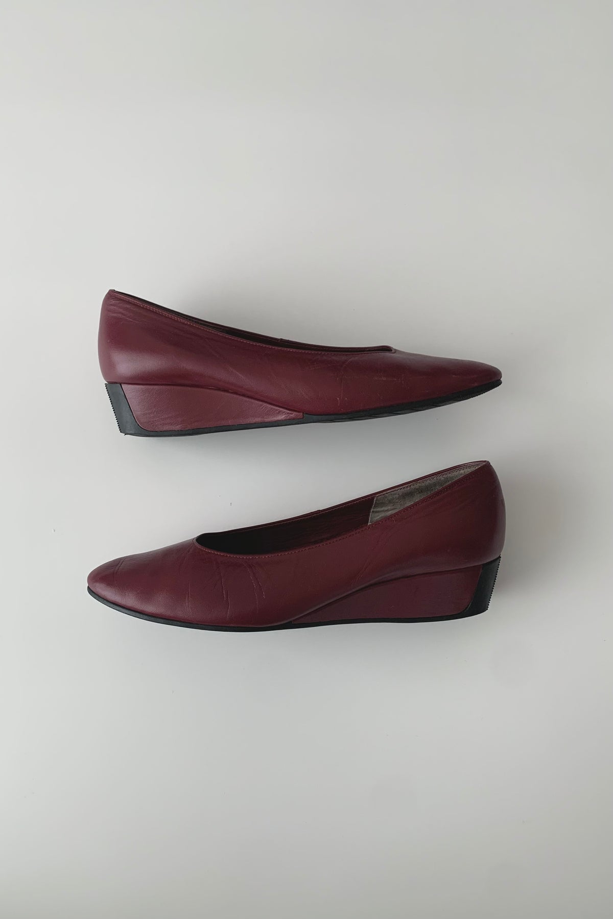 YSL bordeaux leather pumps