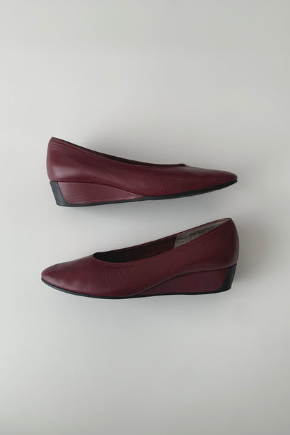 YSL bordeaux leather pumps