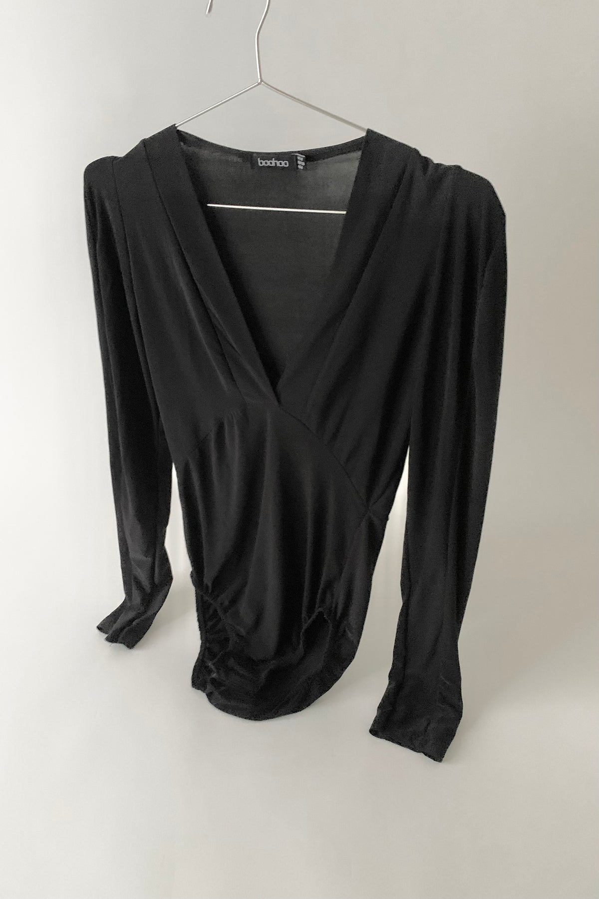 UK black v neck body suit