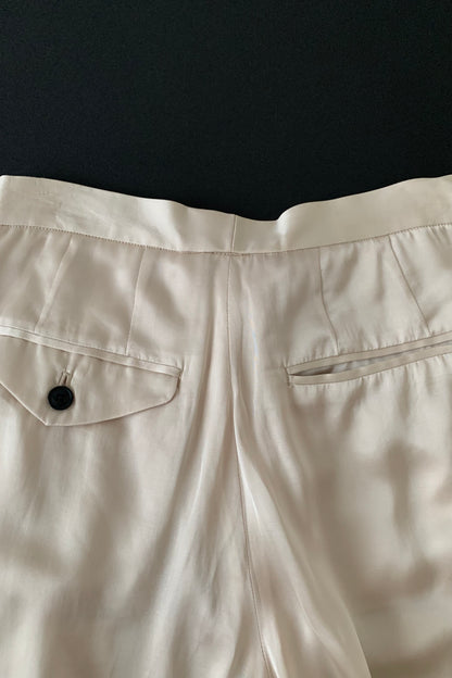 TOGA cream satin zip up pants