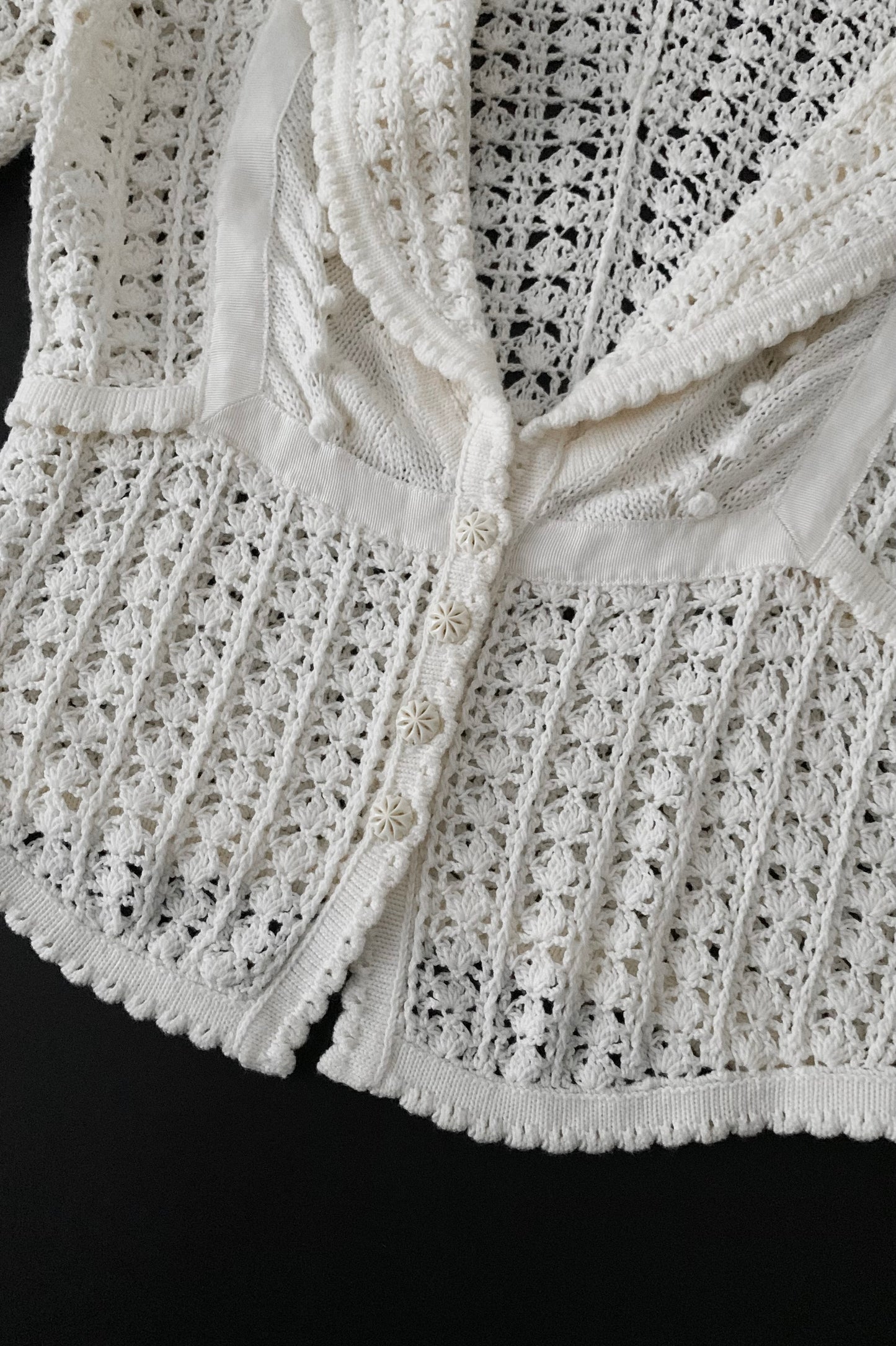 JILL STUART cream crochet cardigan