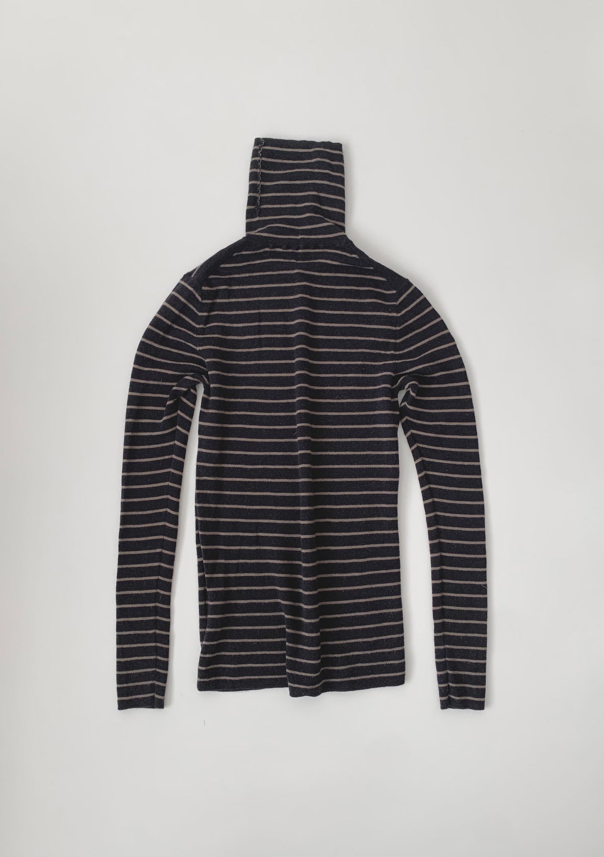 navy and beige stripe wool knit