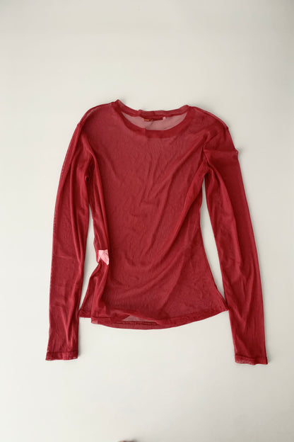 France red sheer tops