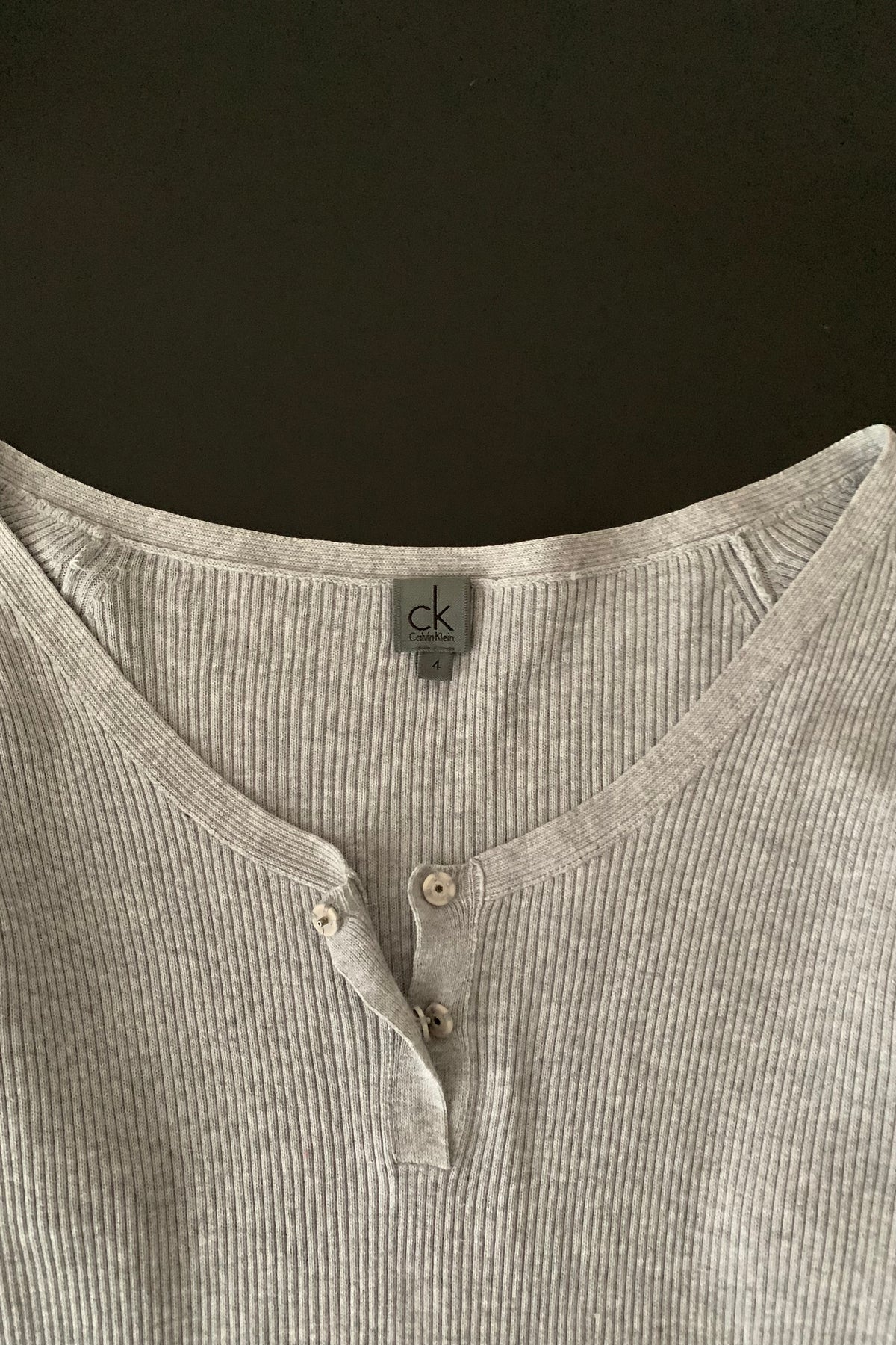 Calvin Klein gray rib cotton tops