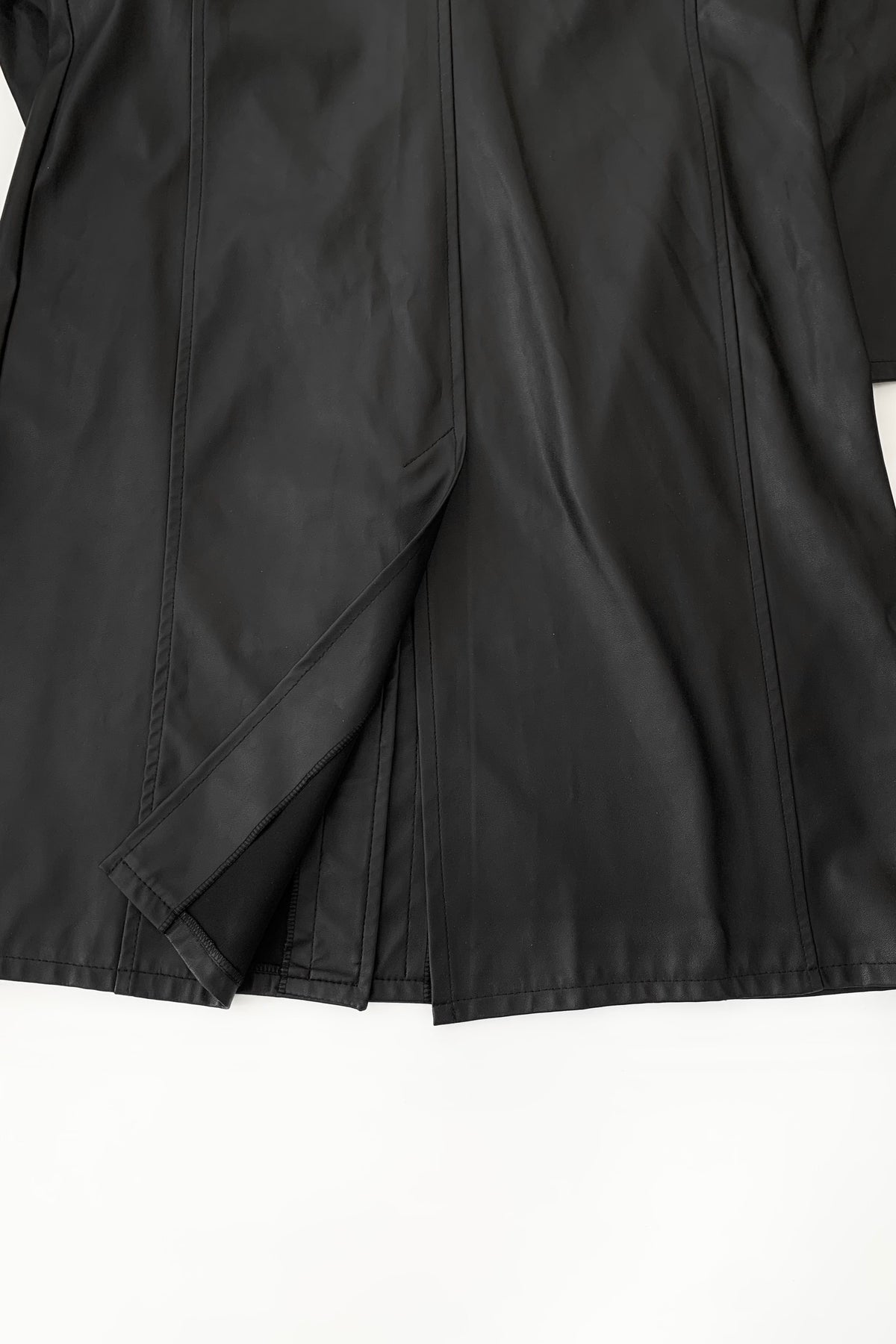 black  leather long coat